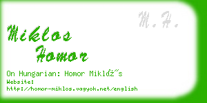 miklos homor business card